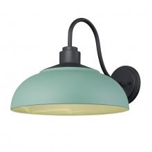  2866-OWL NB-NT - Levitt Large Wall Sconce - Outdoor in Natural Black with Natural Teal Shade